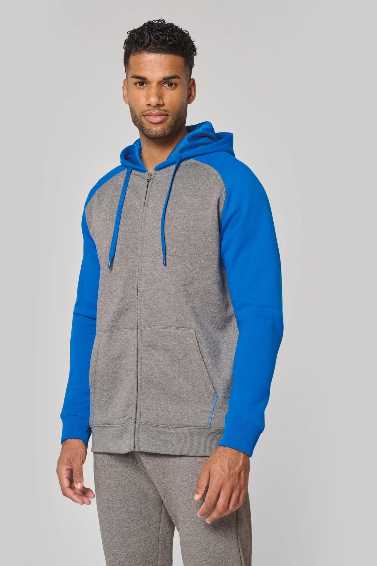 PROACT® PA380 Tweekleurig sweatvest met capuchon unisex