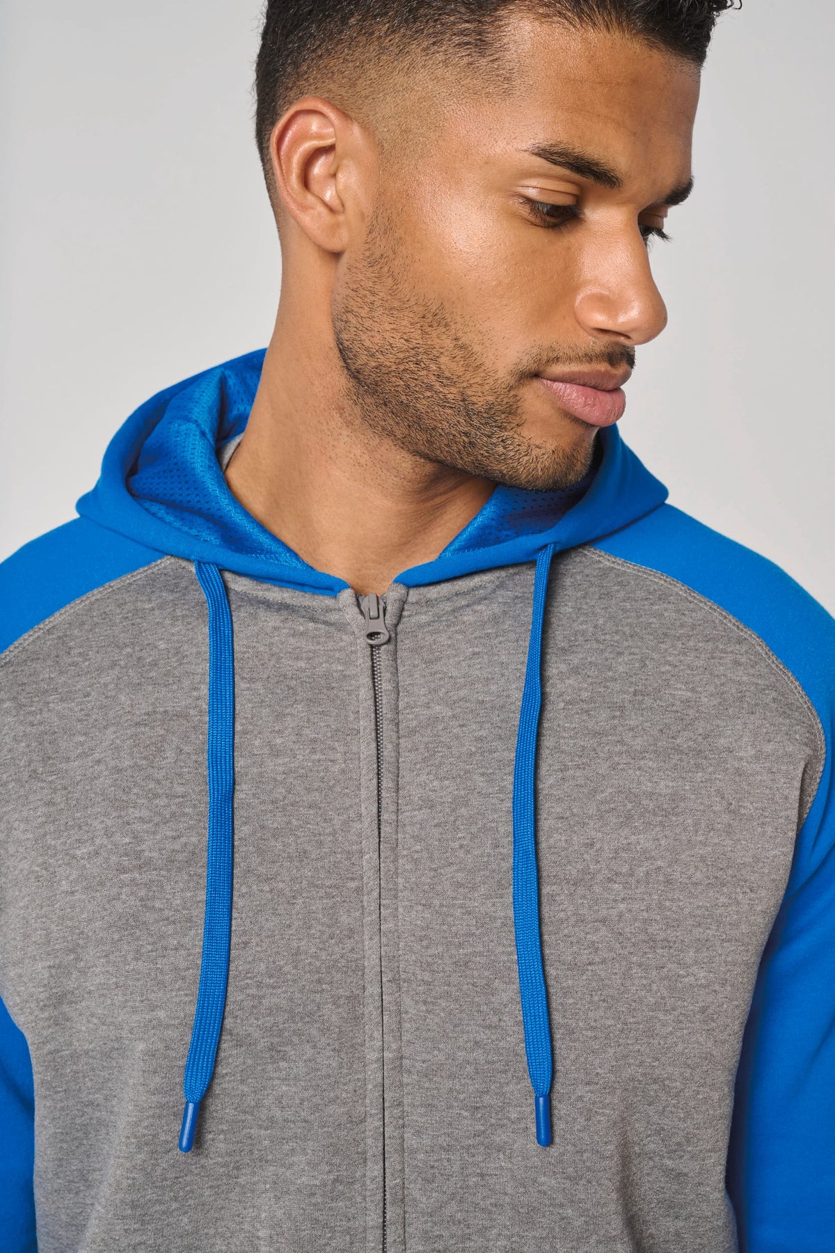 PROACT® PA380 Tweekleurig sweatvest met capuchon unisex