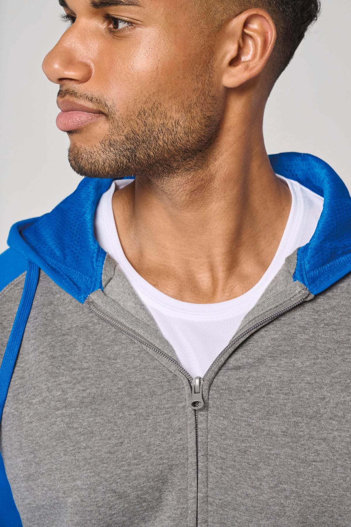 PROACT® PA380 Tweekleurig sweatvest met capuchon unisex