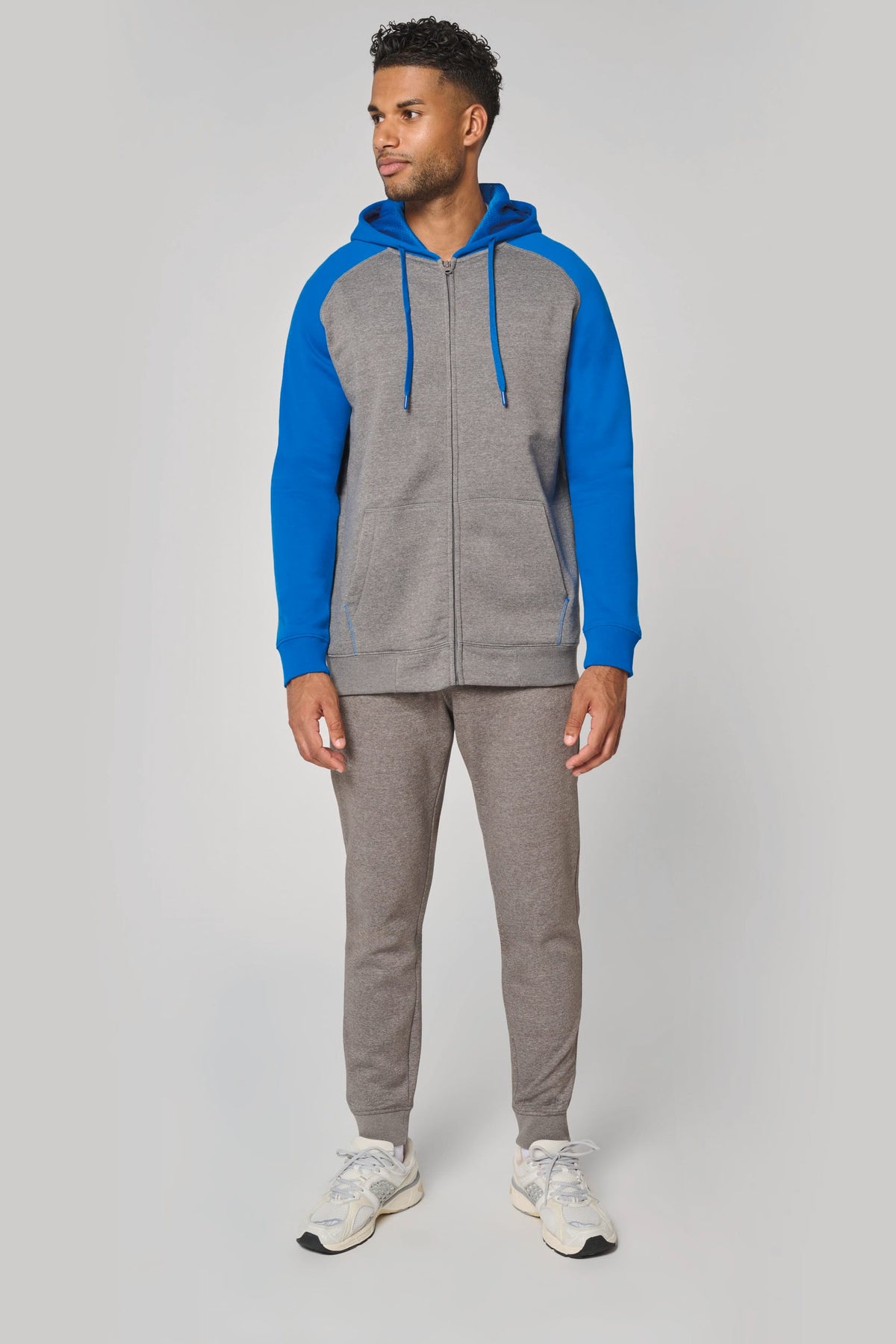 PROACT® PA380 Tweekleurig sweatvest met capuchon unisex