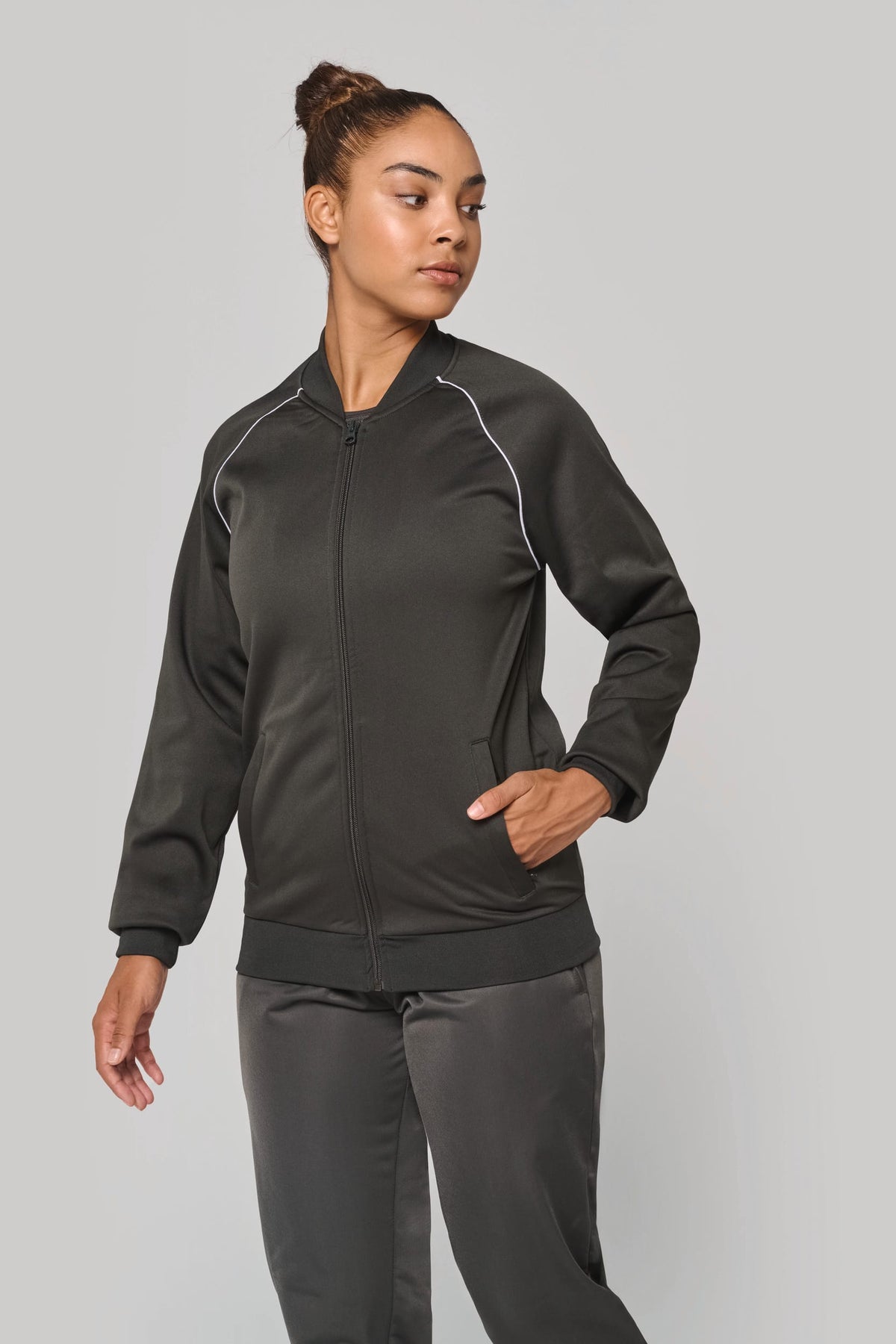 PROACT® PA384 unisex trainingsjasje met rits en biesje