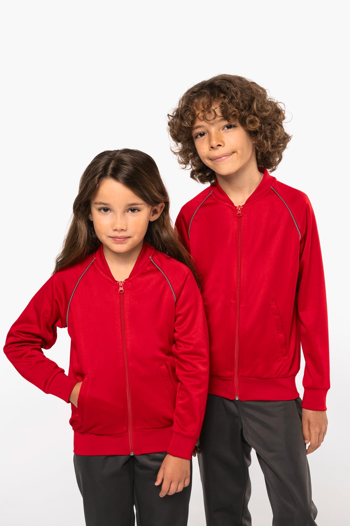 PROACT® PA385 Kindertrainingsjasje met rits en biesje