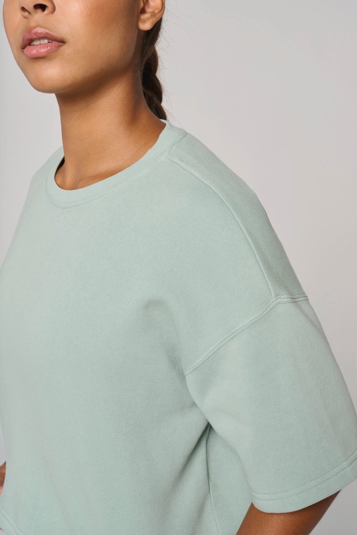 PROACT® PA394 Cropped damessweater met korte mouwen en ronde hals