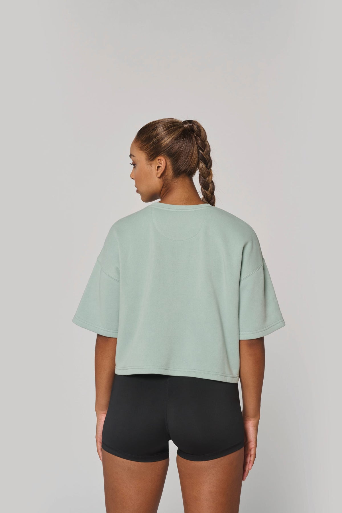 PROACT® PA394 Cropped damessweater met korte mouwen en ronde hals