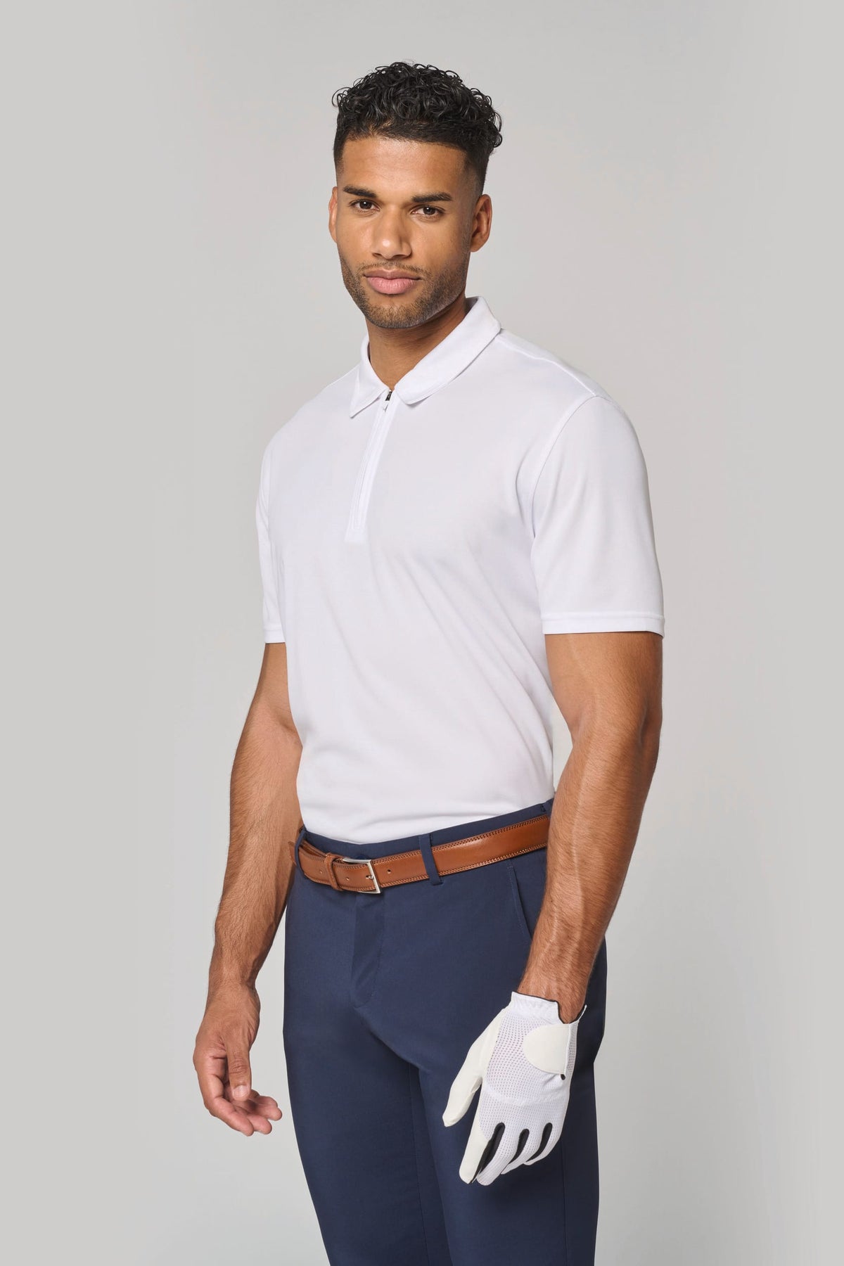 PROACT® PA492 Heren sportpolo met kraag met kwartrits