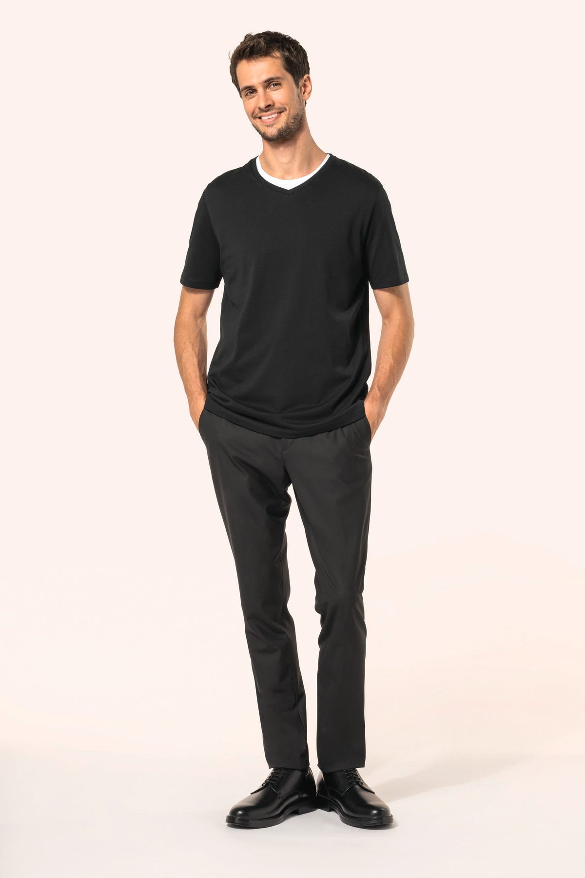Kariban Premium PK304 Supima® heren-T-shirt V-hals korte mouwen