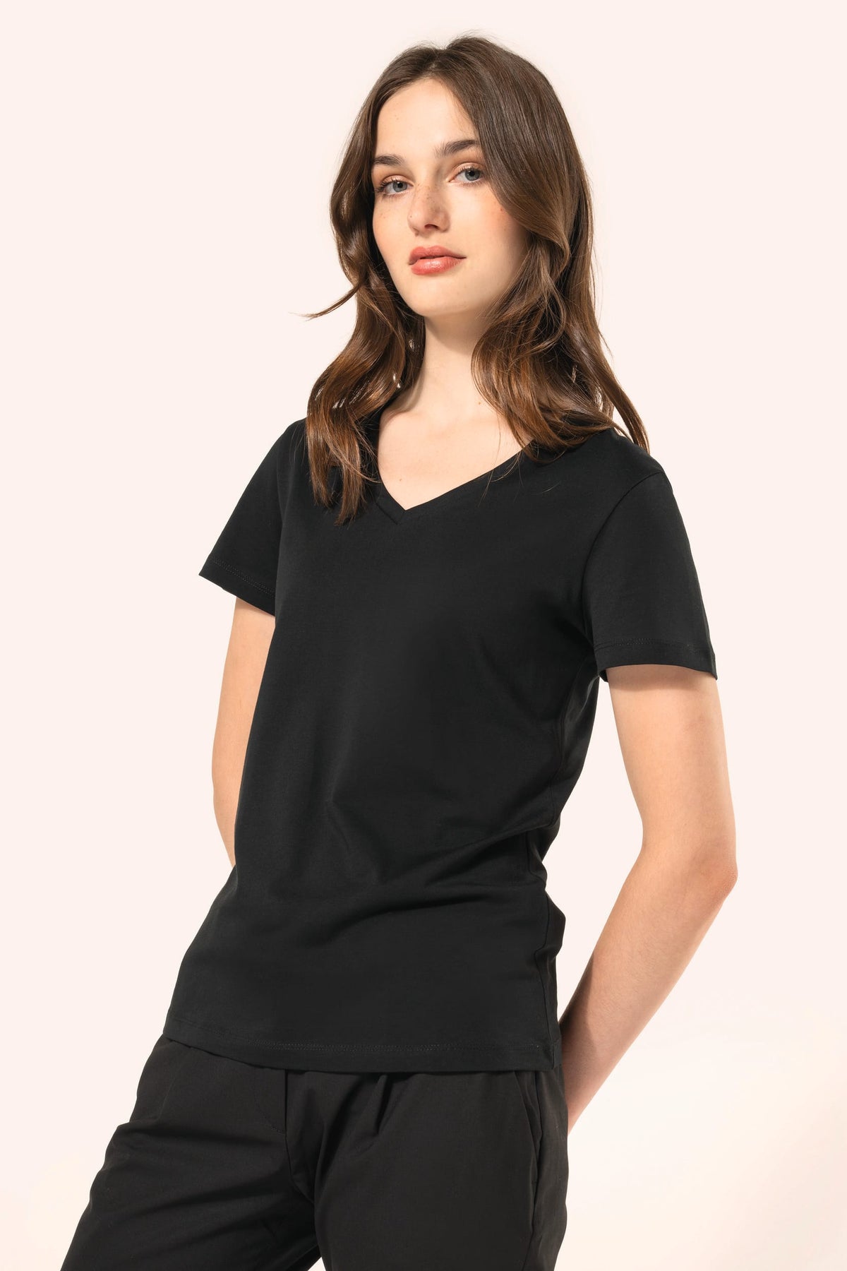 Kariban Premium PK305 Supima® dames-T-shirt V-hals korte mouwen
