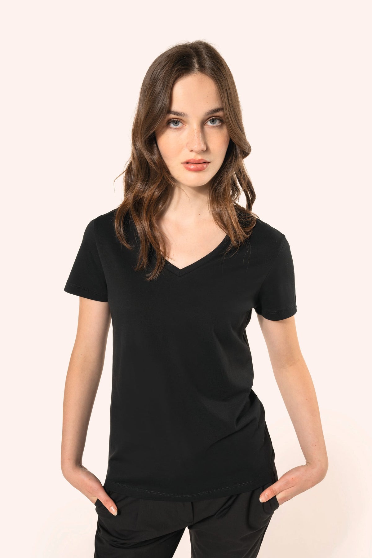 Kariban Premium PK305 Supima® dames-T-shirt V-hals korte mouwen