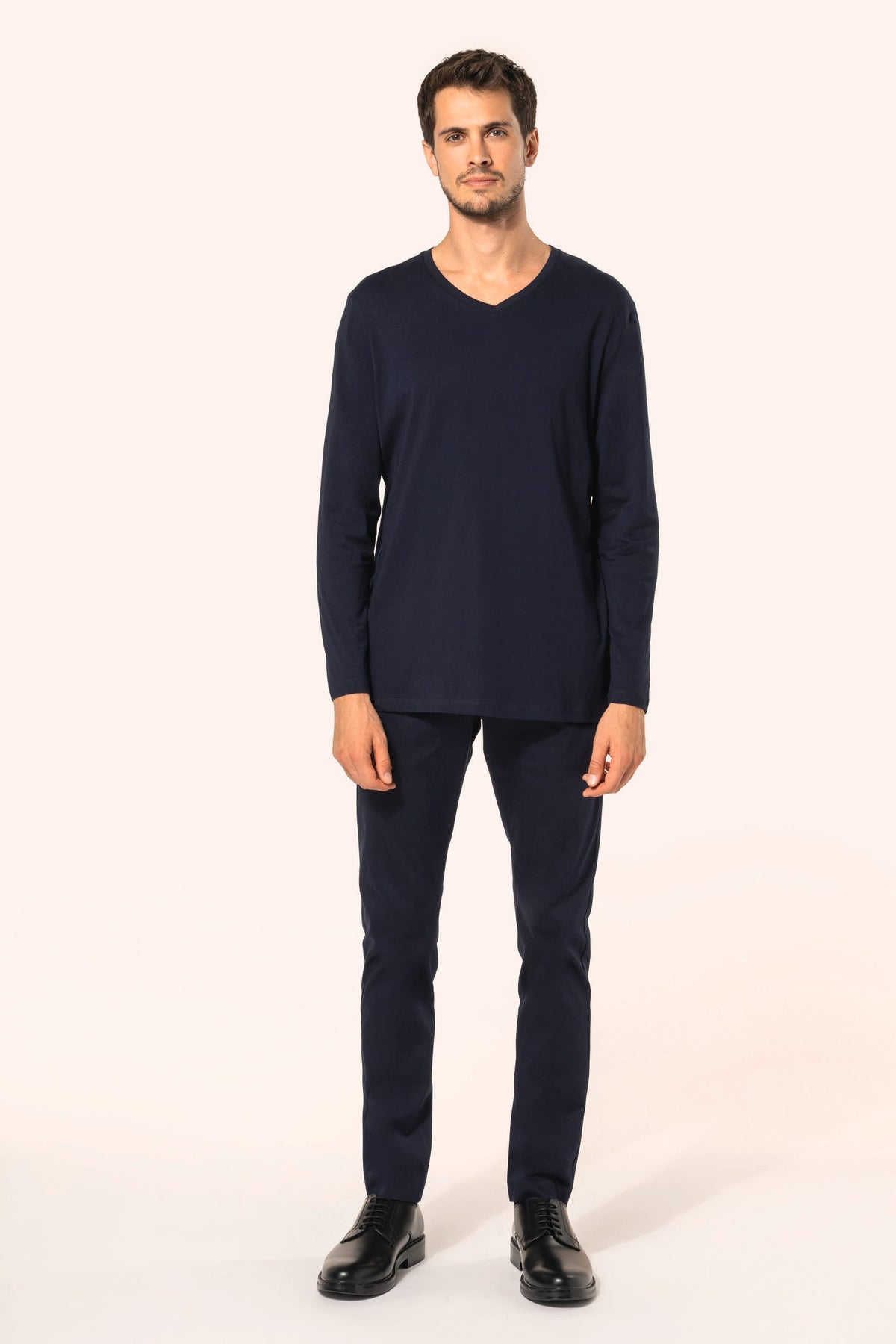 Kariban Premium PK306 Supima® heren-T-shirt V-hals lange mouwen