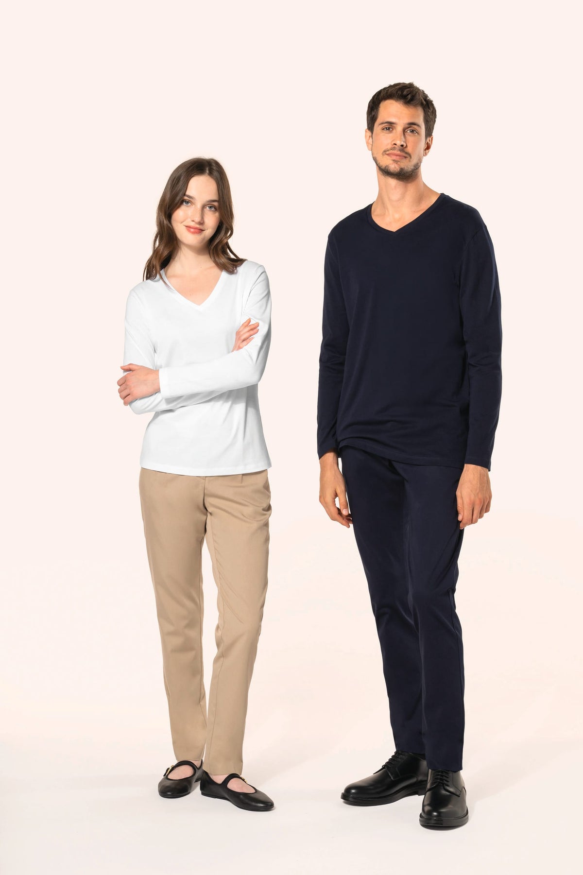 Kariban Premium PK307 Supima® dames-T-shirt V-hals lange mouwen