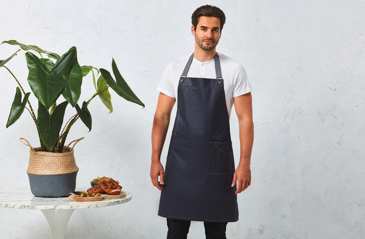 Premier PR134 District - Waxed look denim halterschort