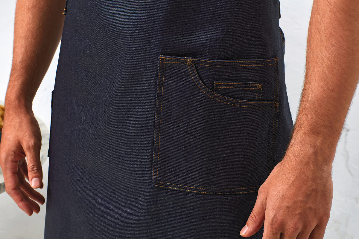 Premier PR134 District - Waxed look denim halterschort