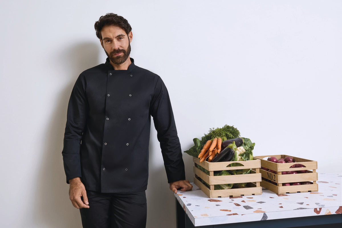 Premier PR665 Long Sleeve Press Stud Chef's Jacket