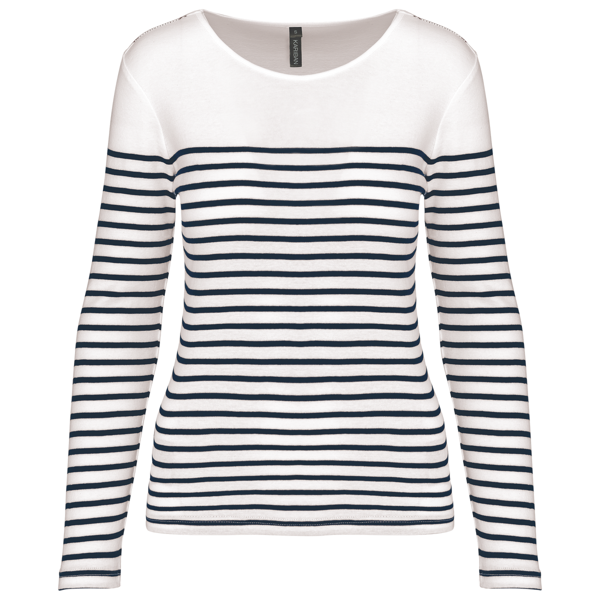 Kariban K386 White / Navy Stripes