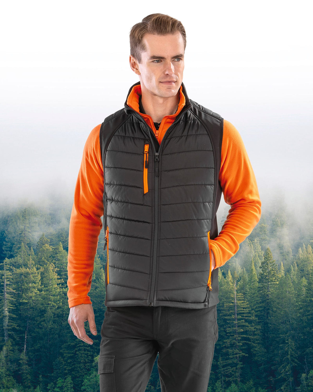 Result R238X Black compass gewatteerde softshell bodywarmer