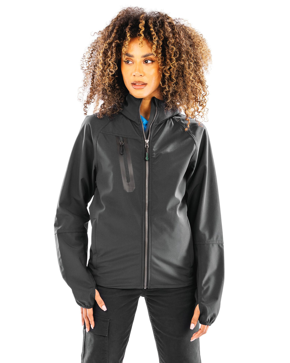 Result R909X Gerecyclede 3-laags unisex softshelljack met capuchon.