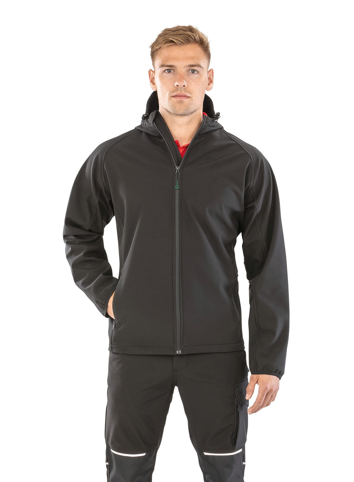 Result R911M 3-laagse gerecycleerde softshell met capuchon voor heren