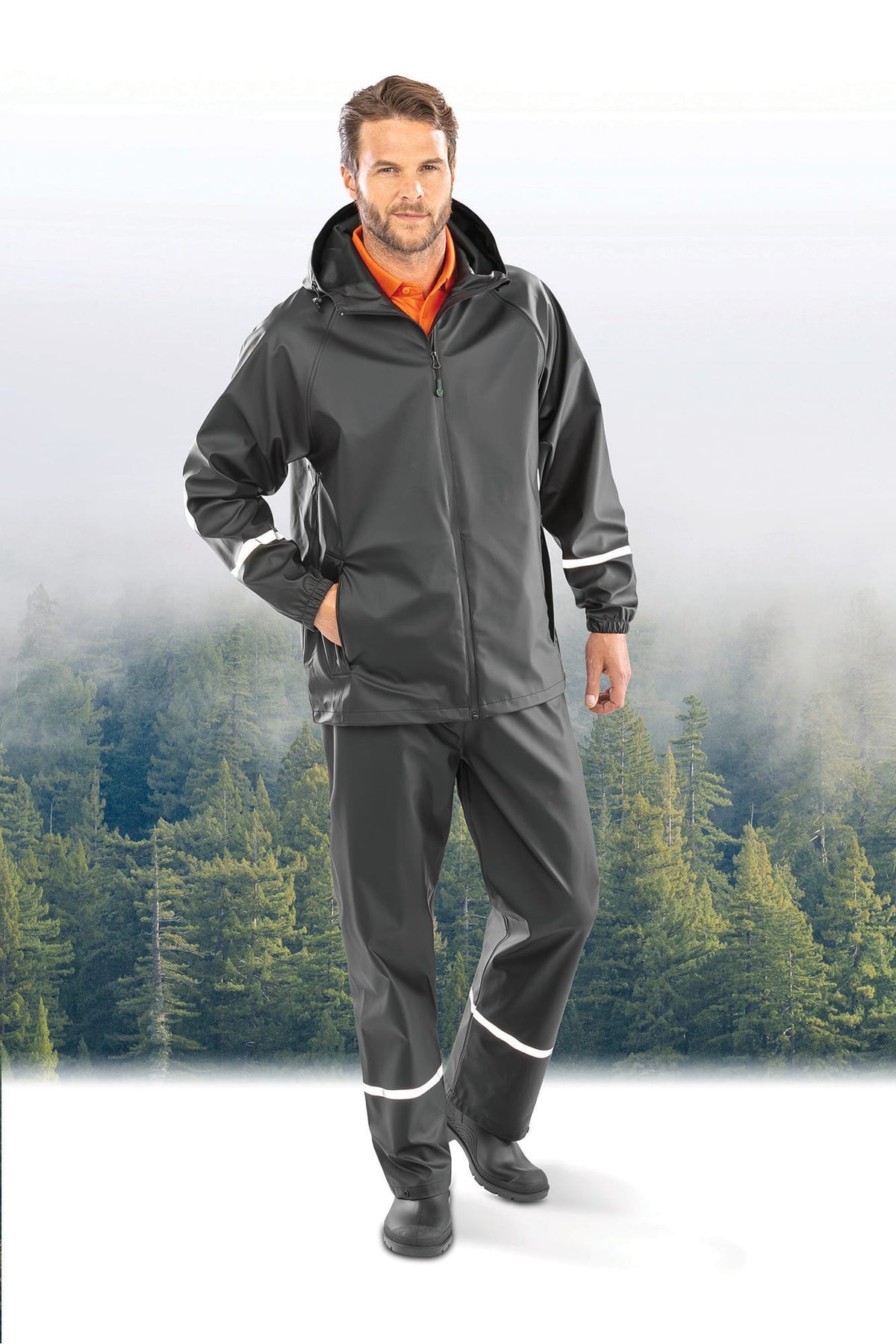 Result R915X Waterdichte Prism PU-jas met reflecterende banden.<br/>
