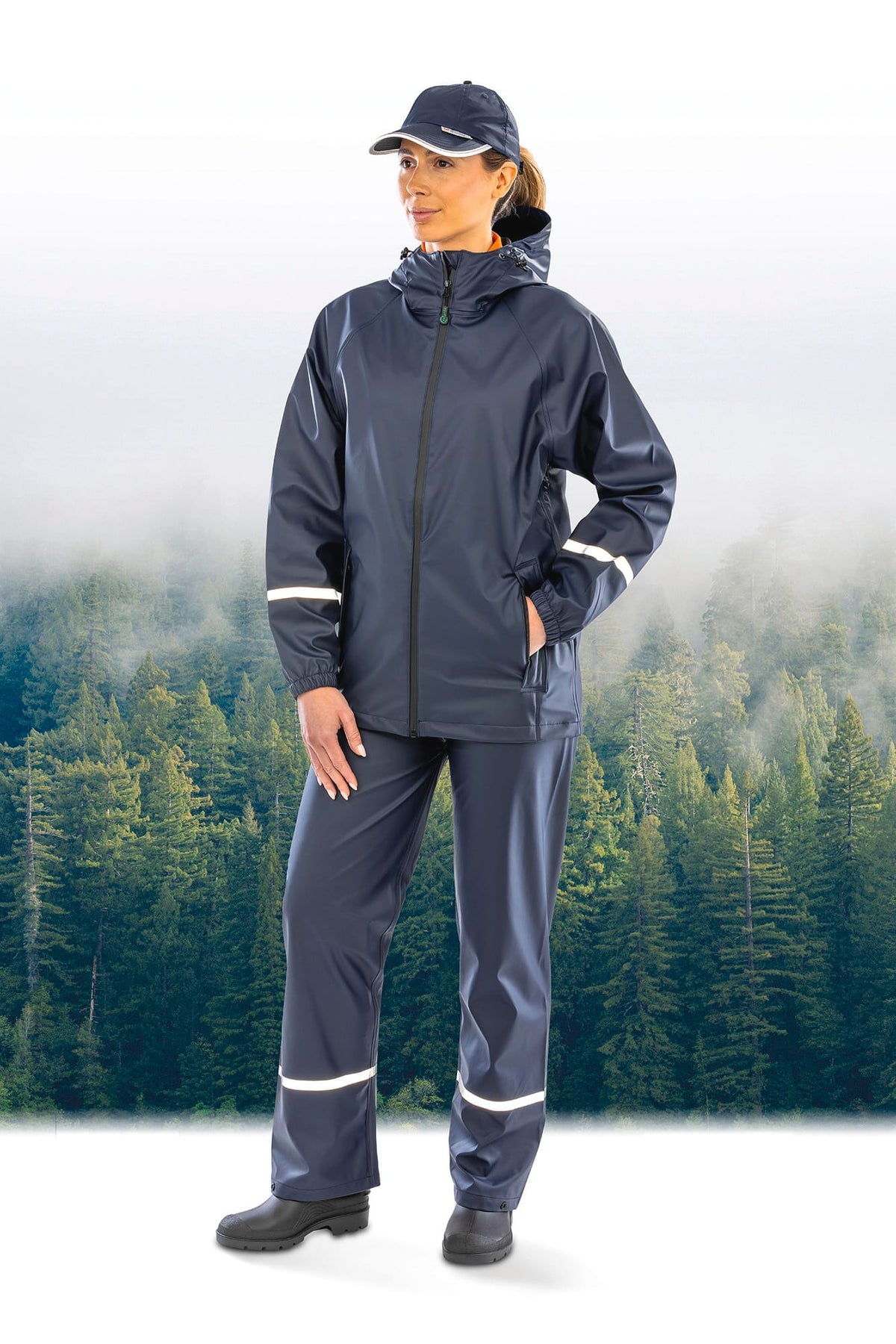 Result R915X Waterdichte Prism PU-jas met reflecterende banden.<br/>