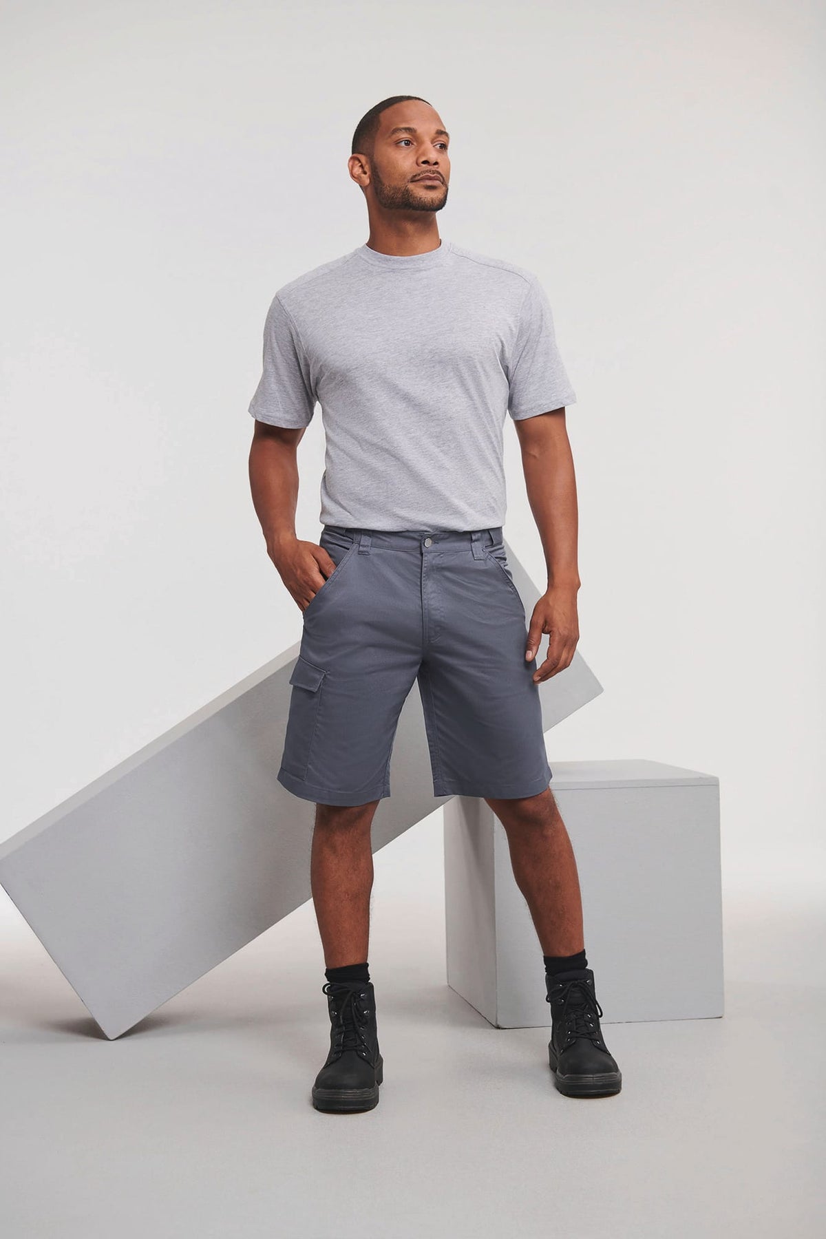 Russell RU002M Polykatoenen Twill bermuda