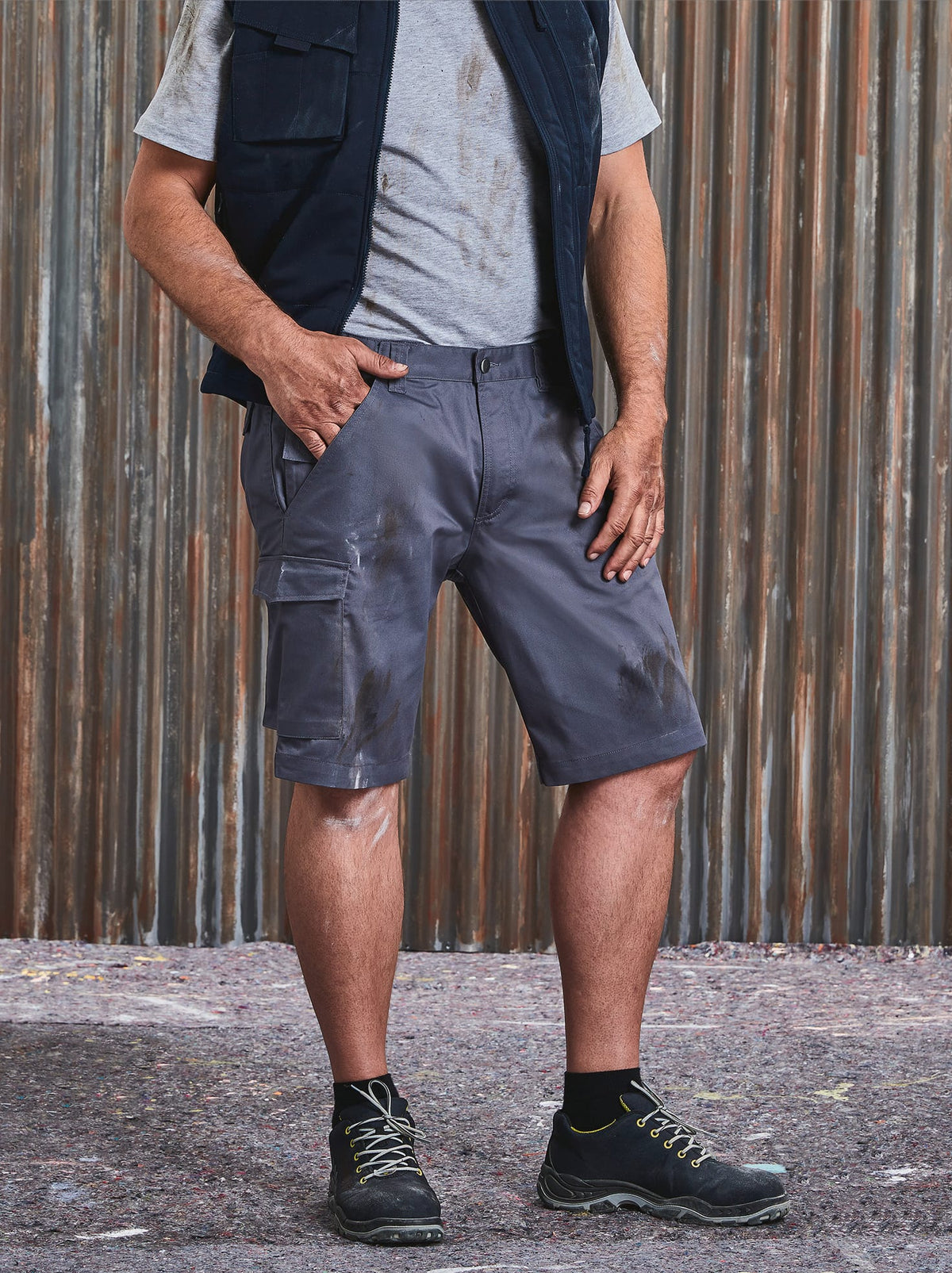 Russell RU002M Polykatoenen Twill bermuda