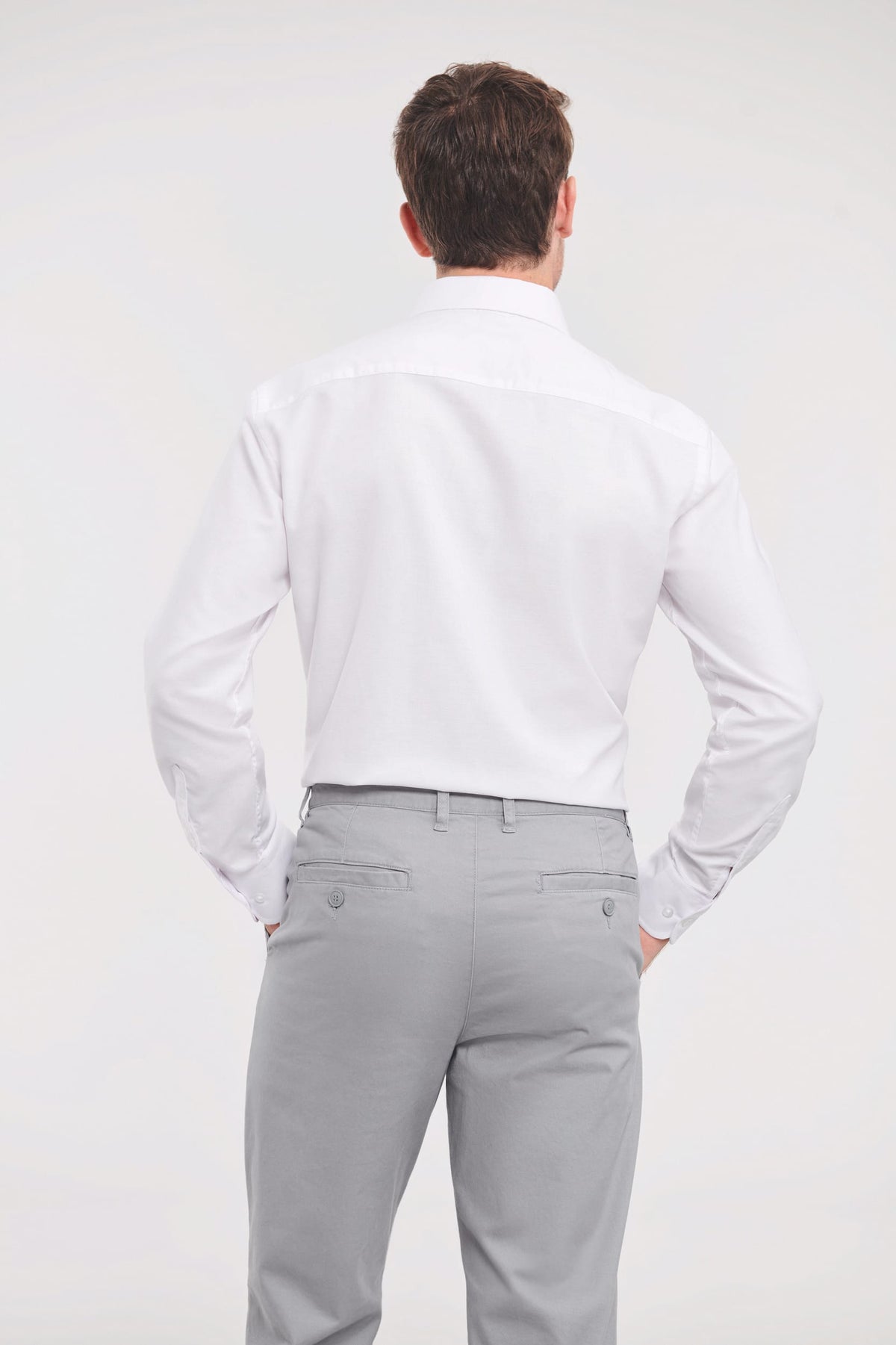 Russell RU922M Men's getailleerd oxford overhemd met lange mouwen