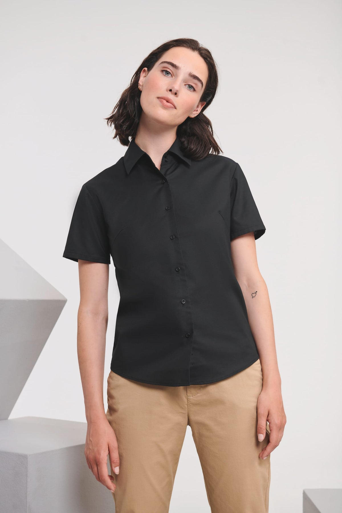 Russell RU933F Ladies Short Sleeve Easy Care Oxford Shirt