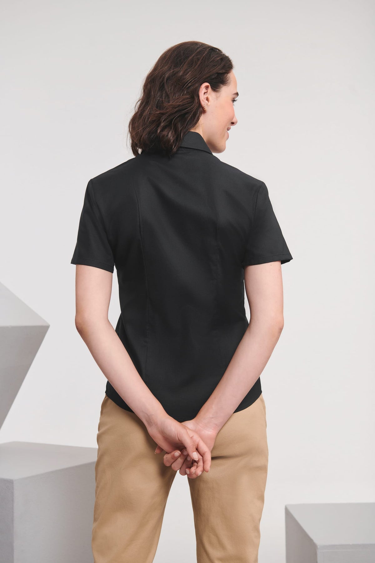 Russell RU933F Ladies Short Sleeve Easy Care Oxford Shirt