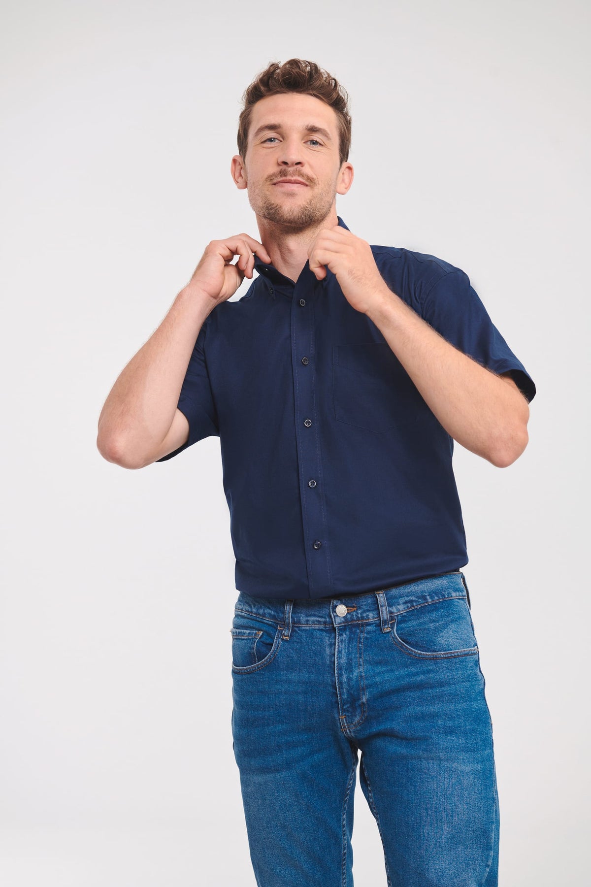 Russell RU933M Men's Short Sleeve Easy Care Oxford Shirt
