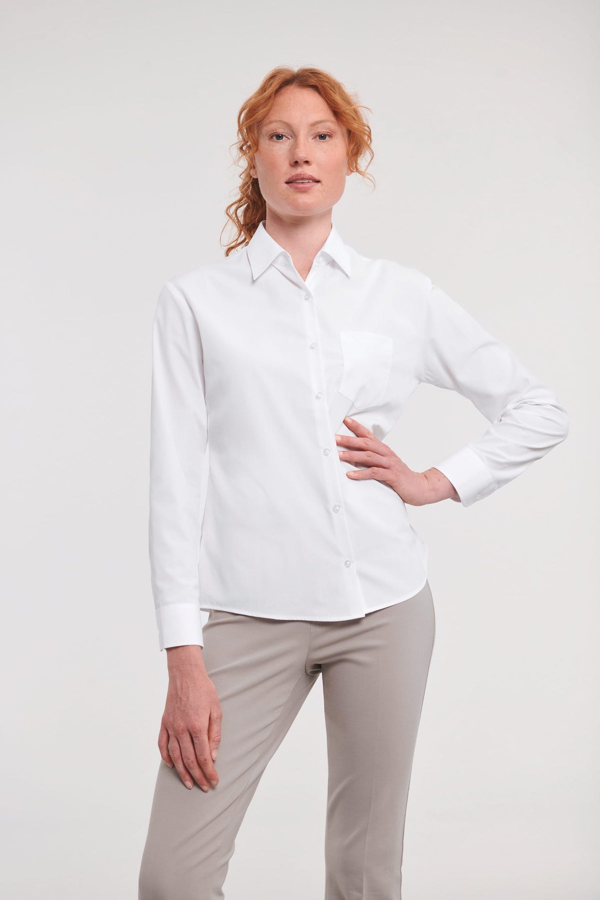 Russell RU934F Ladies' Ls Polycotton Poplin Shirt