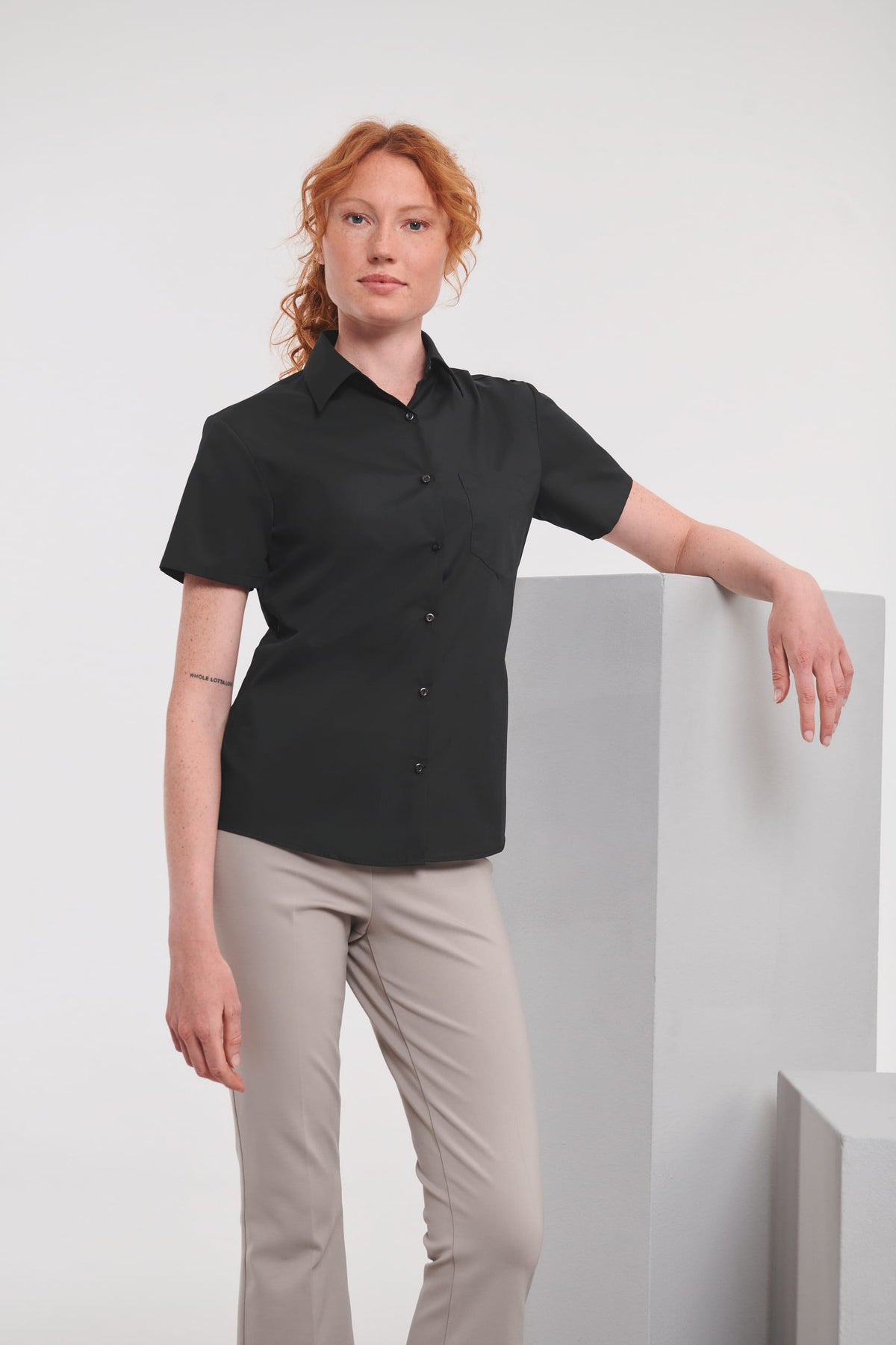 Russell RU935F Ladies' Ss Polycotton Poplin Shirt