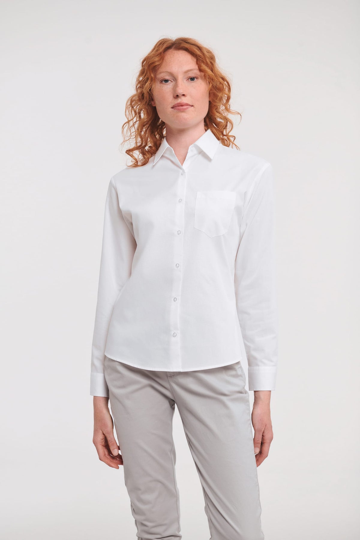 Russell RU936F Ladies' Ls Pure Cotton Easy Care Poplin Shirt