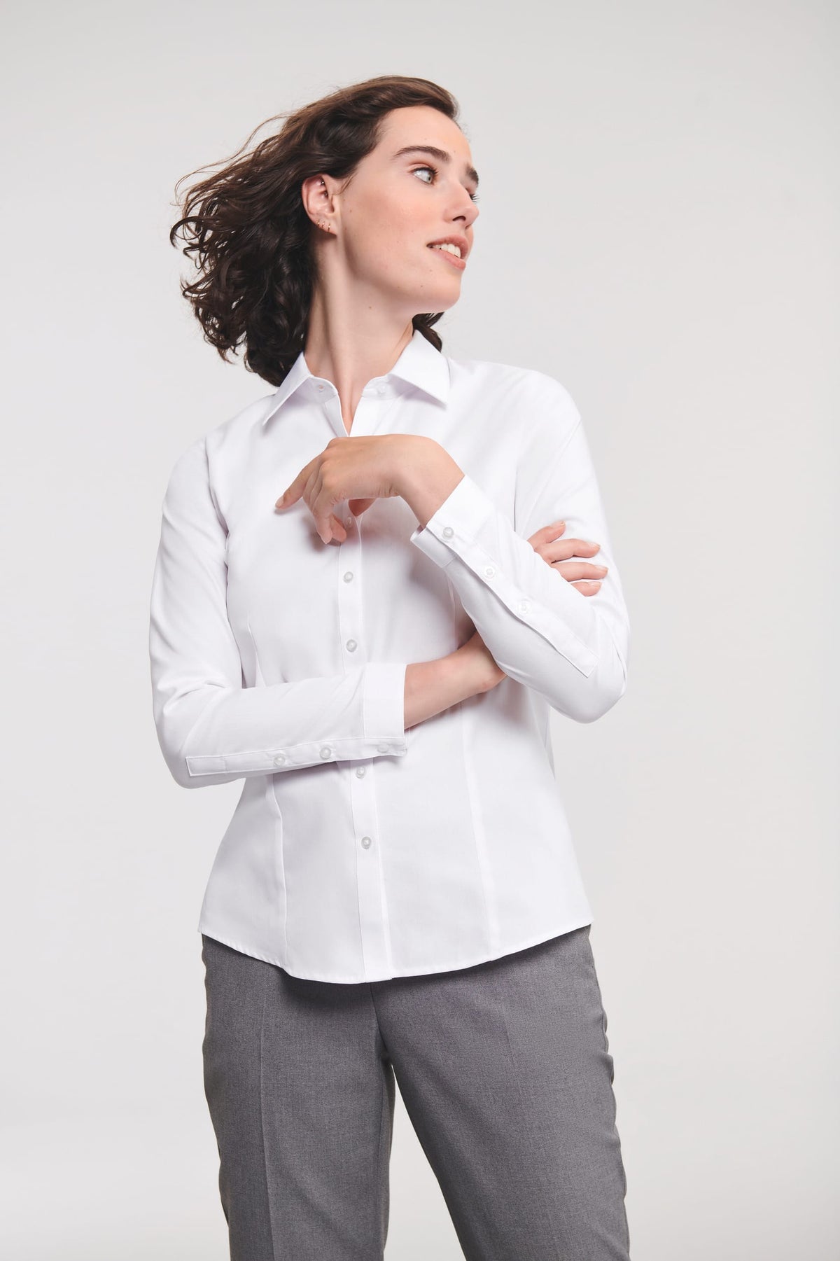 Russell RU962F Ladies Long Sleeve Herringbone Shirt
