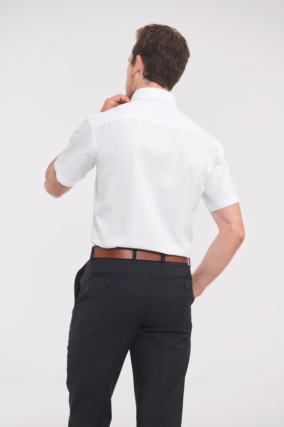 Russell RU963M Men's Short Sleeve Herringbone Shirt