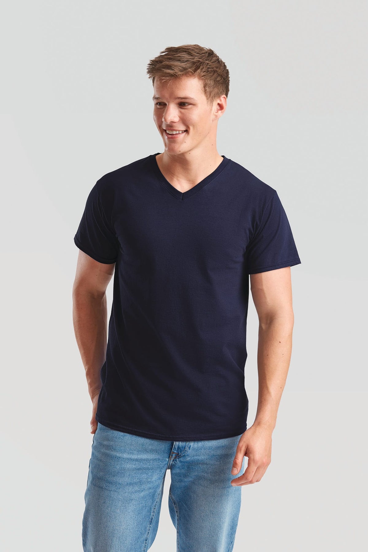 Fruit of the Loom SC22V Men's Valueweight V-neck T-shirt (61-066-0)