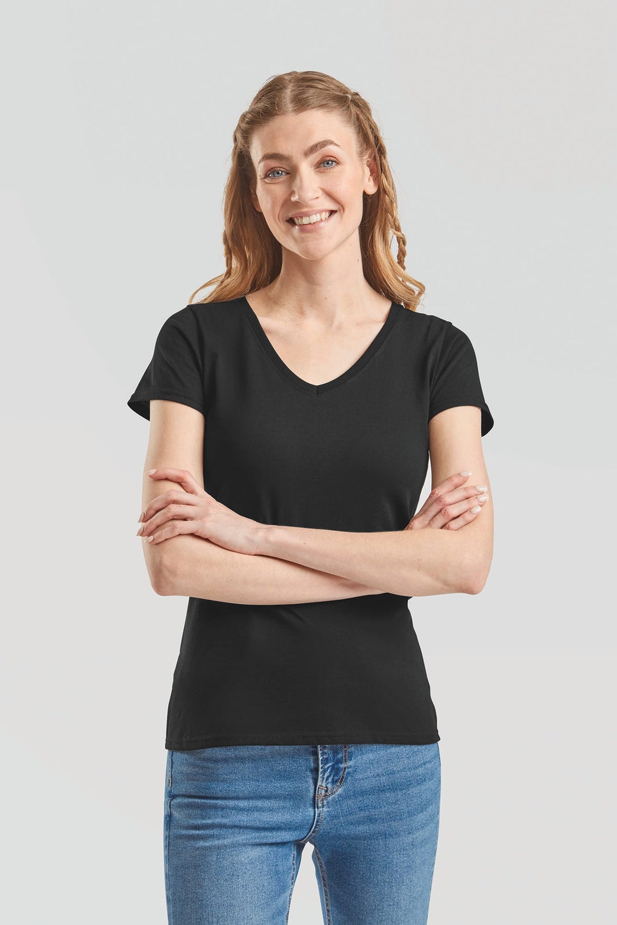 Fruit of the Loom SC61398 Lady-fit Valueweight V-neck T (61-398-0)