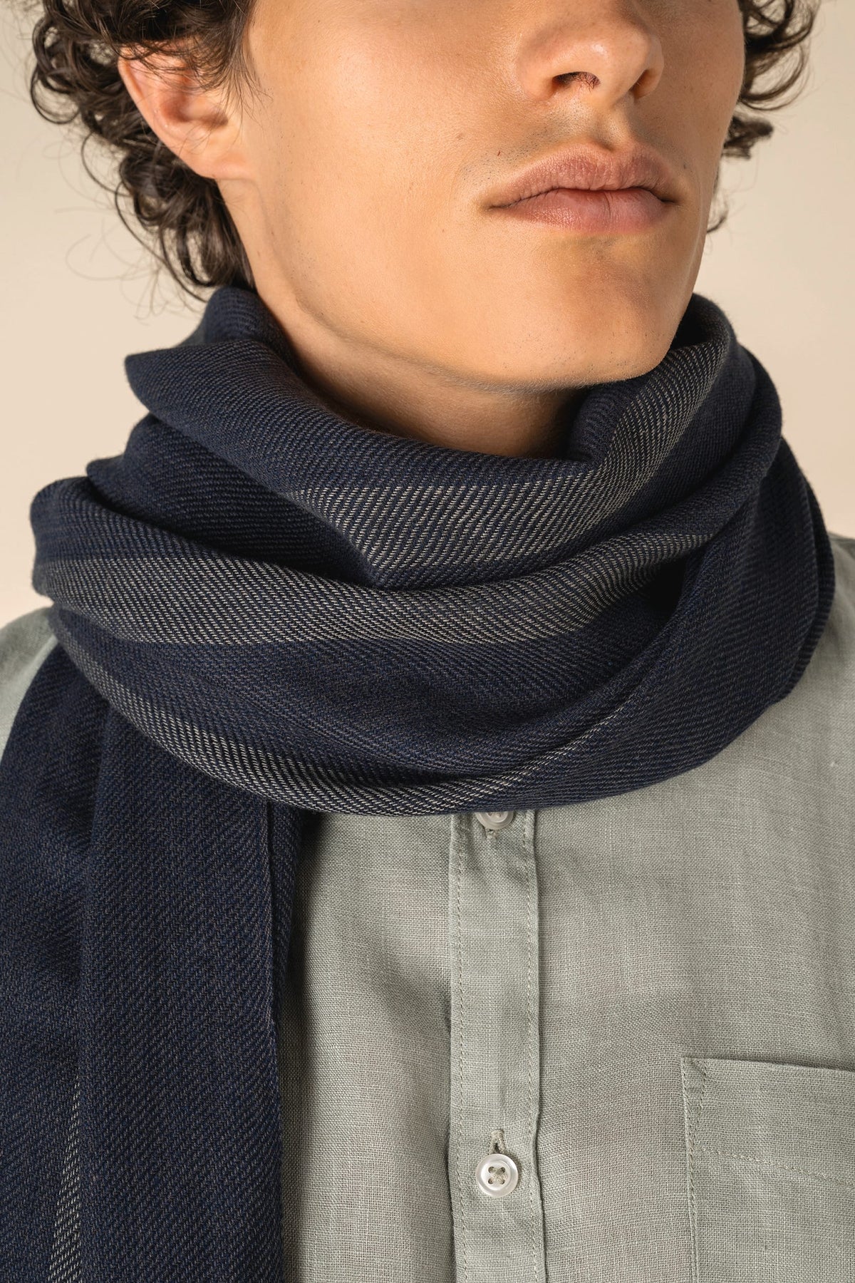 Spasso SP141 Gestreepte unisex tulbanddoek