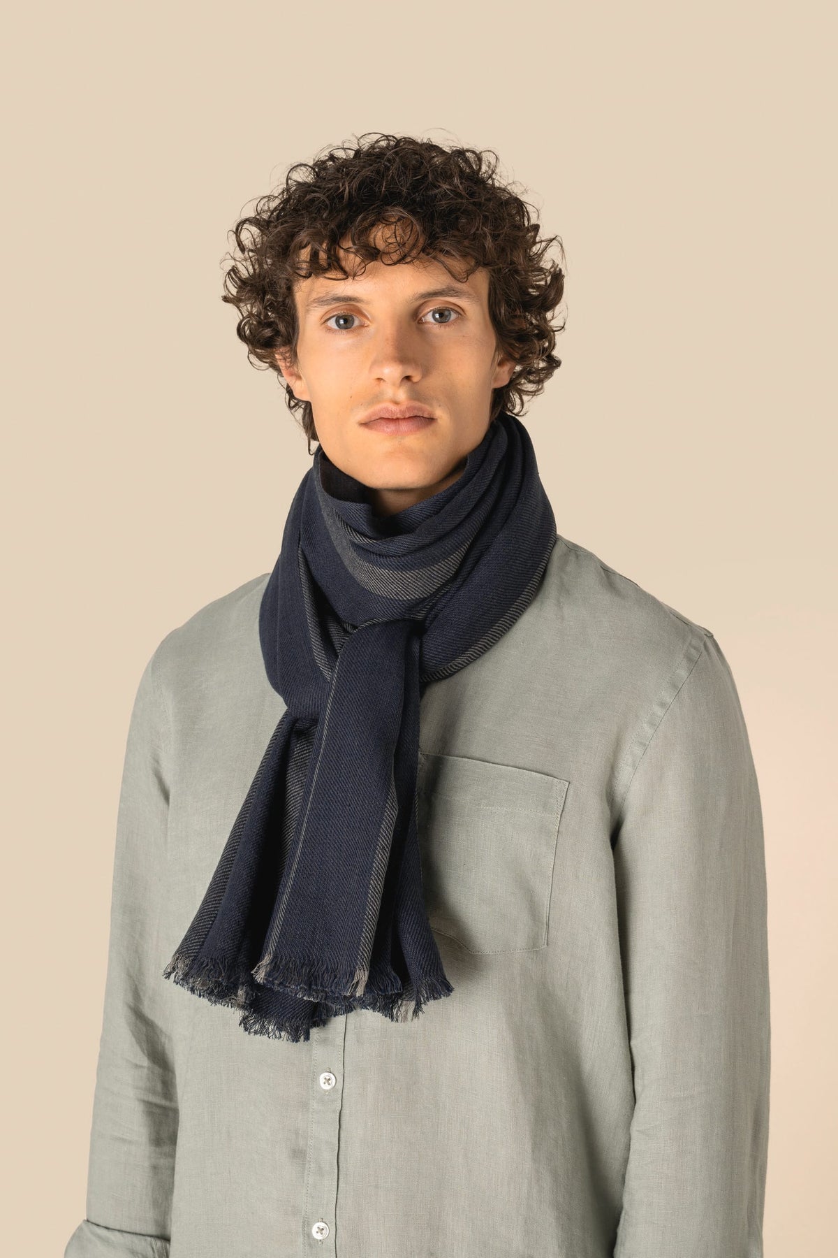 Spasso SP141 Gestreepte unisex tulbanddoek