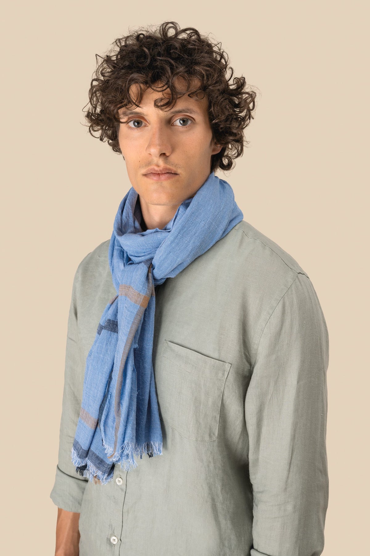 Spasso SP146 Gestreepte unisex tulbanddoek