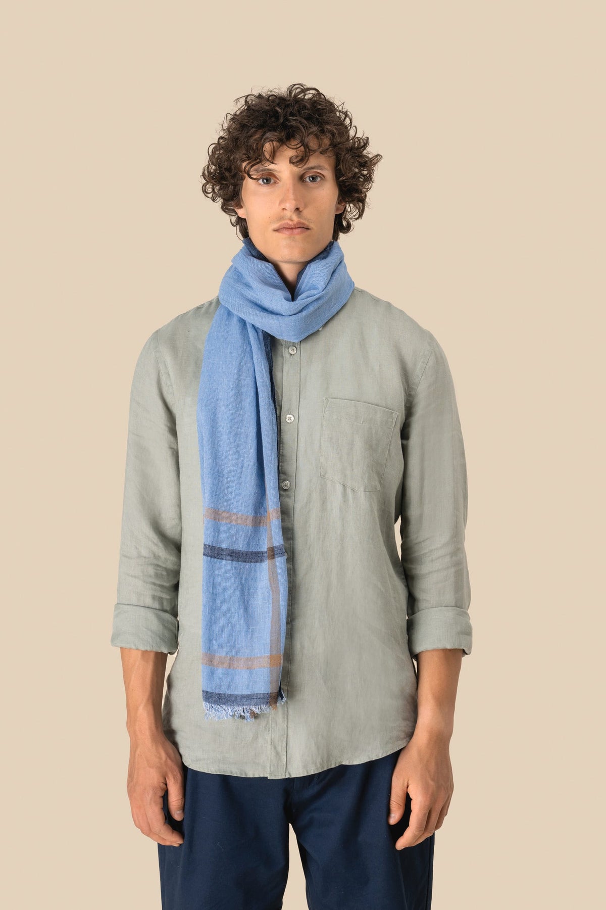Spasso SP146 Gestreepte unisex tulbanddoek