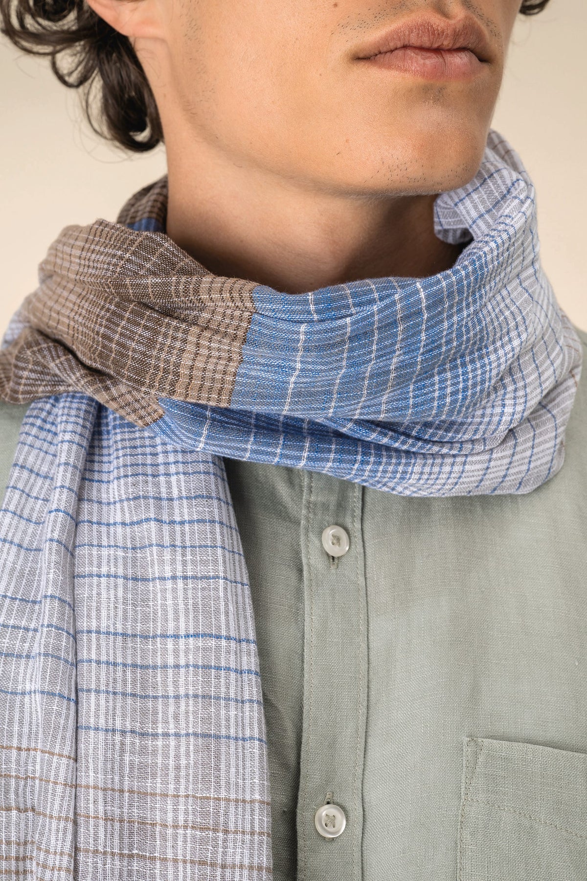 Spasso SP147 Gestreepte unisex tulbanddoek