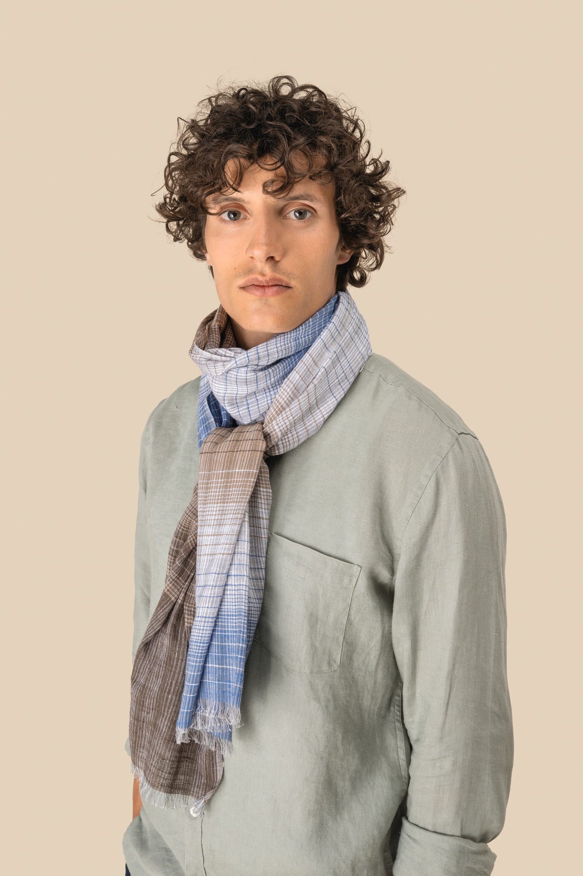 Spasso SP147 Gestreepte unisex tulbanddoek