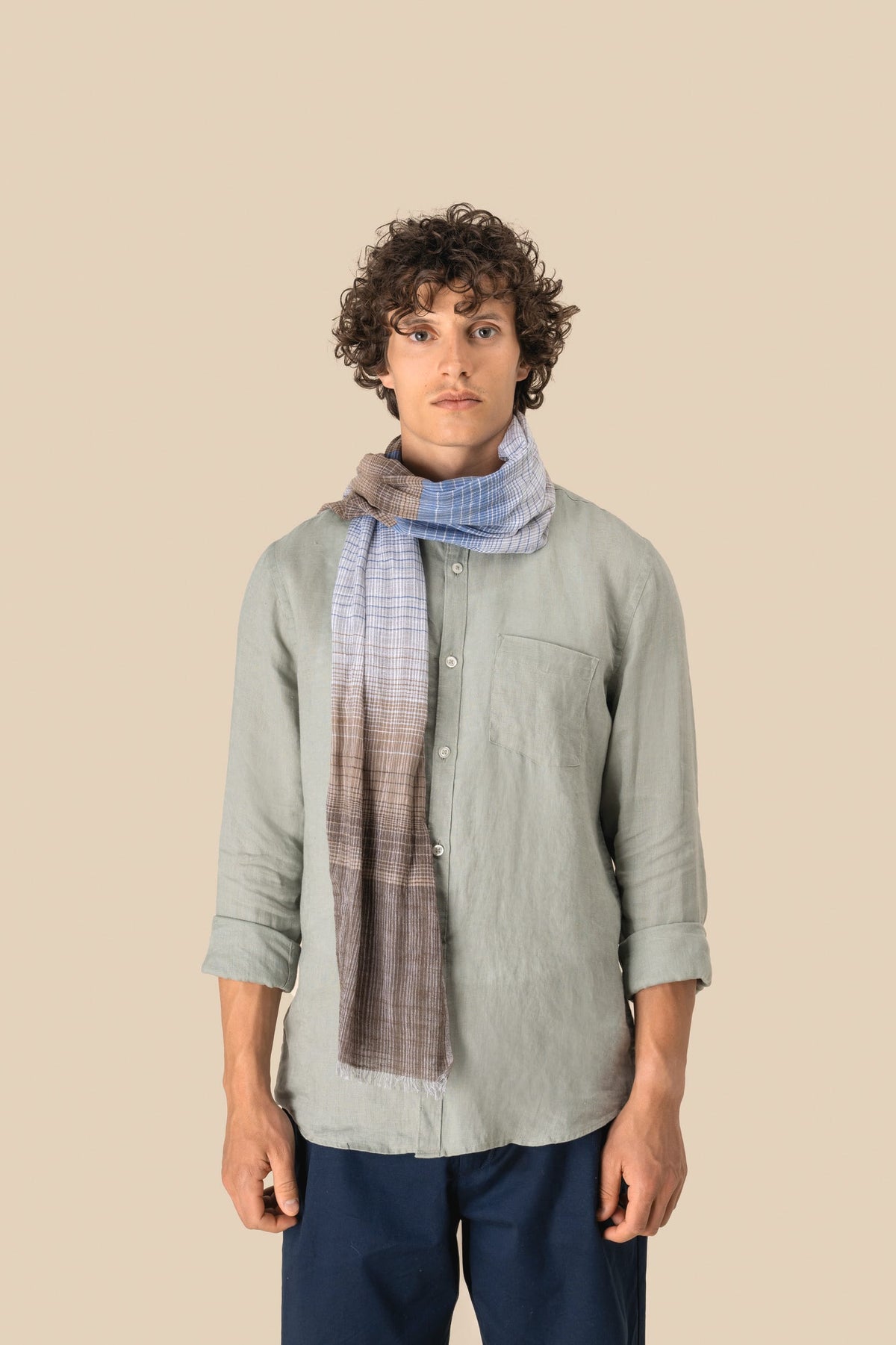 Spasso SP147 Gestreepte unisex tulbanddoek