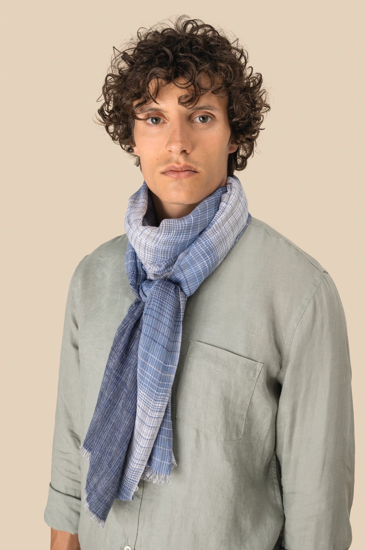 Spasso SP150 Gestreepte unisex tulbanddoek