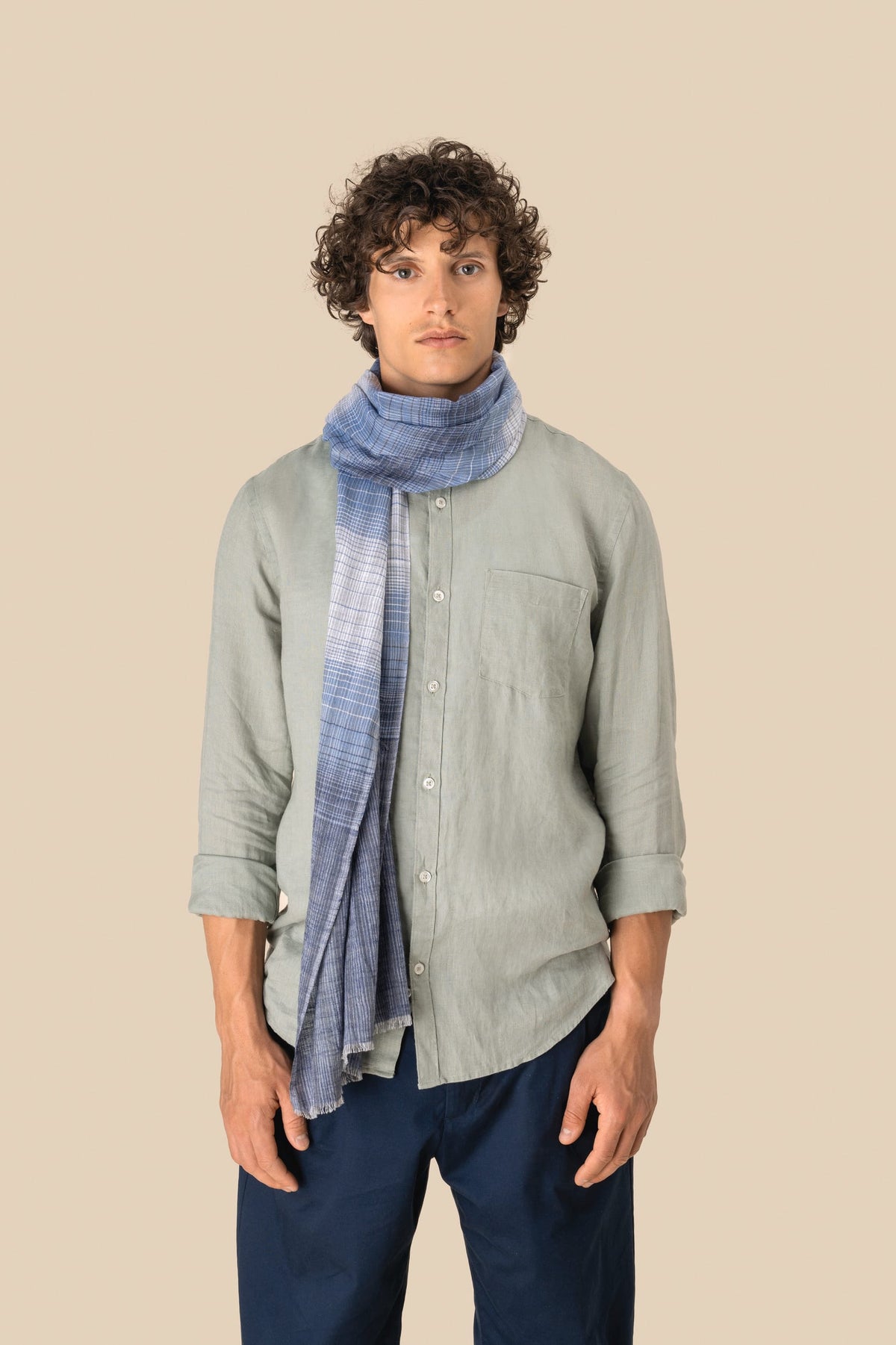 Spasso SP150 Gestreepte unisex tulbanddoek