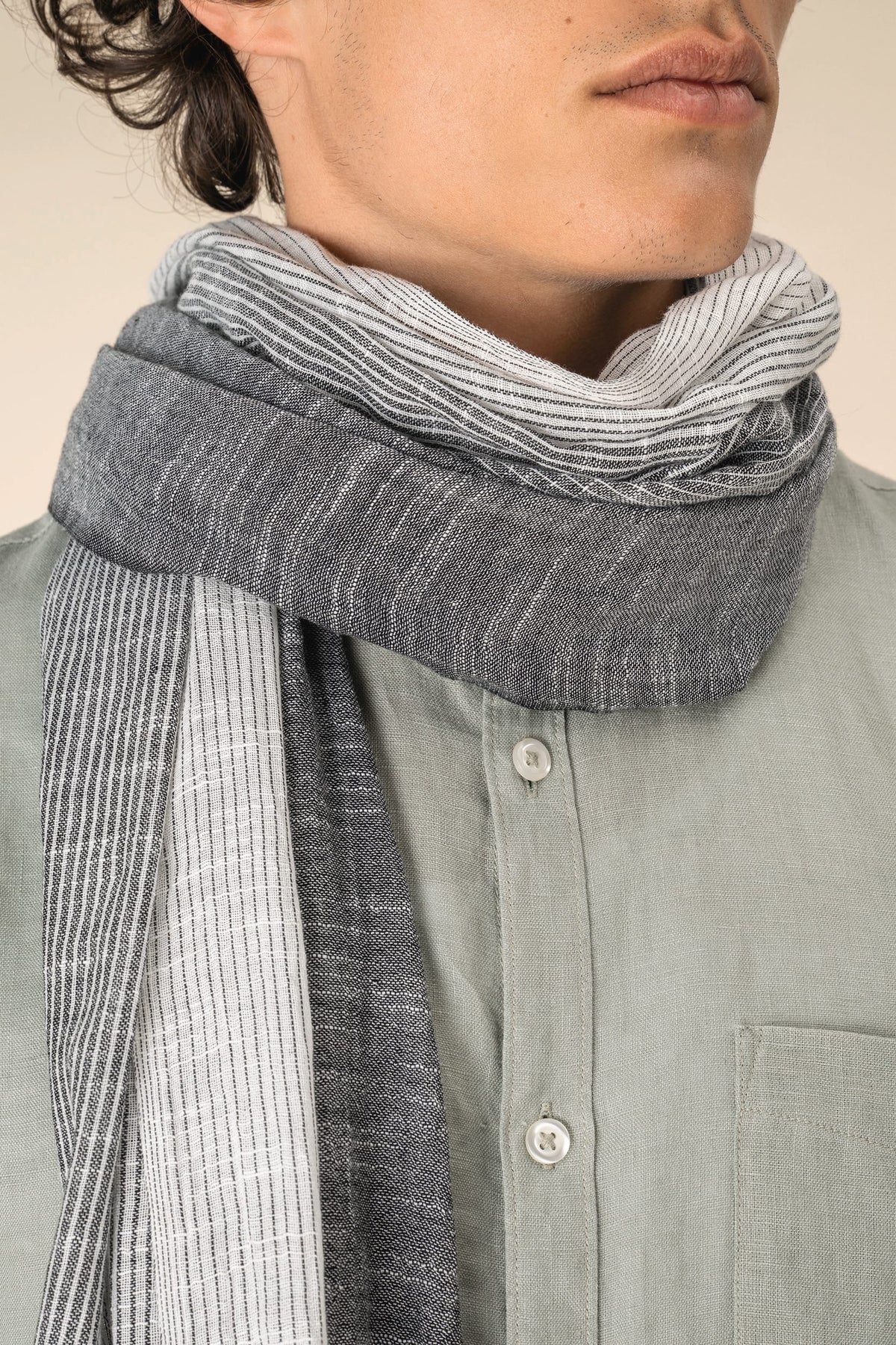Spasso SP151 Gestreepte unisex tulbanddoek