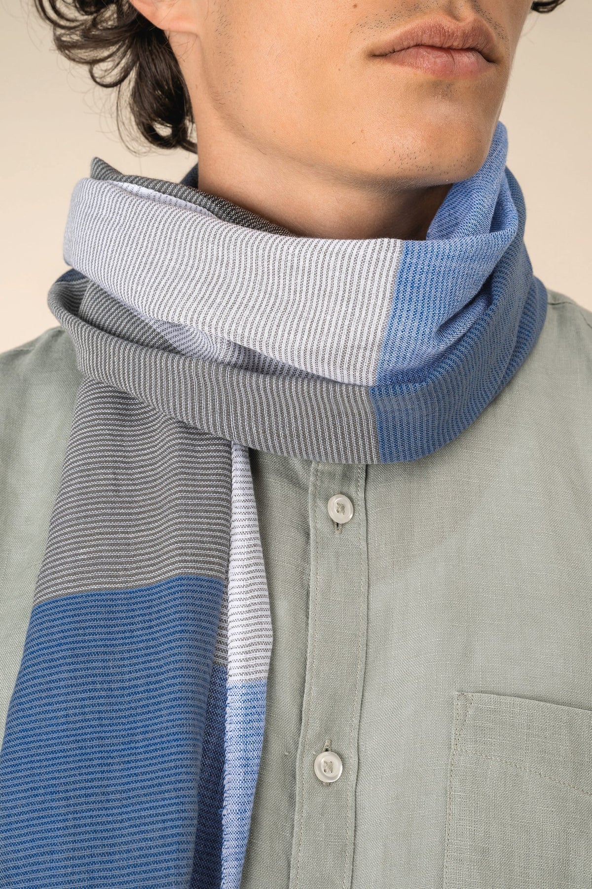 Spasso SP152 Geruite unisex tulbanddoek