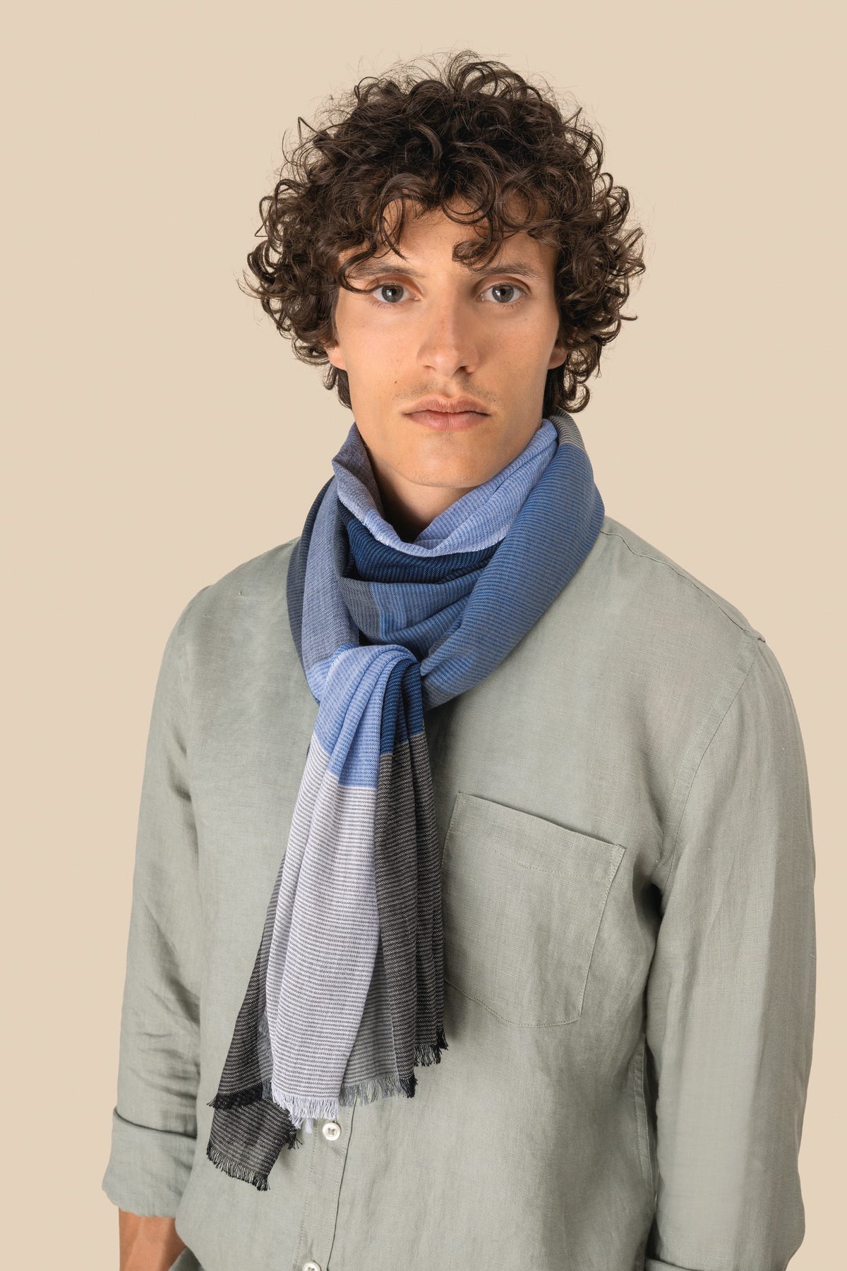 Spasso SP152 Geruite unisex tulbanddoek
