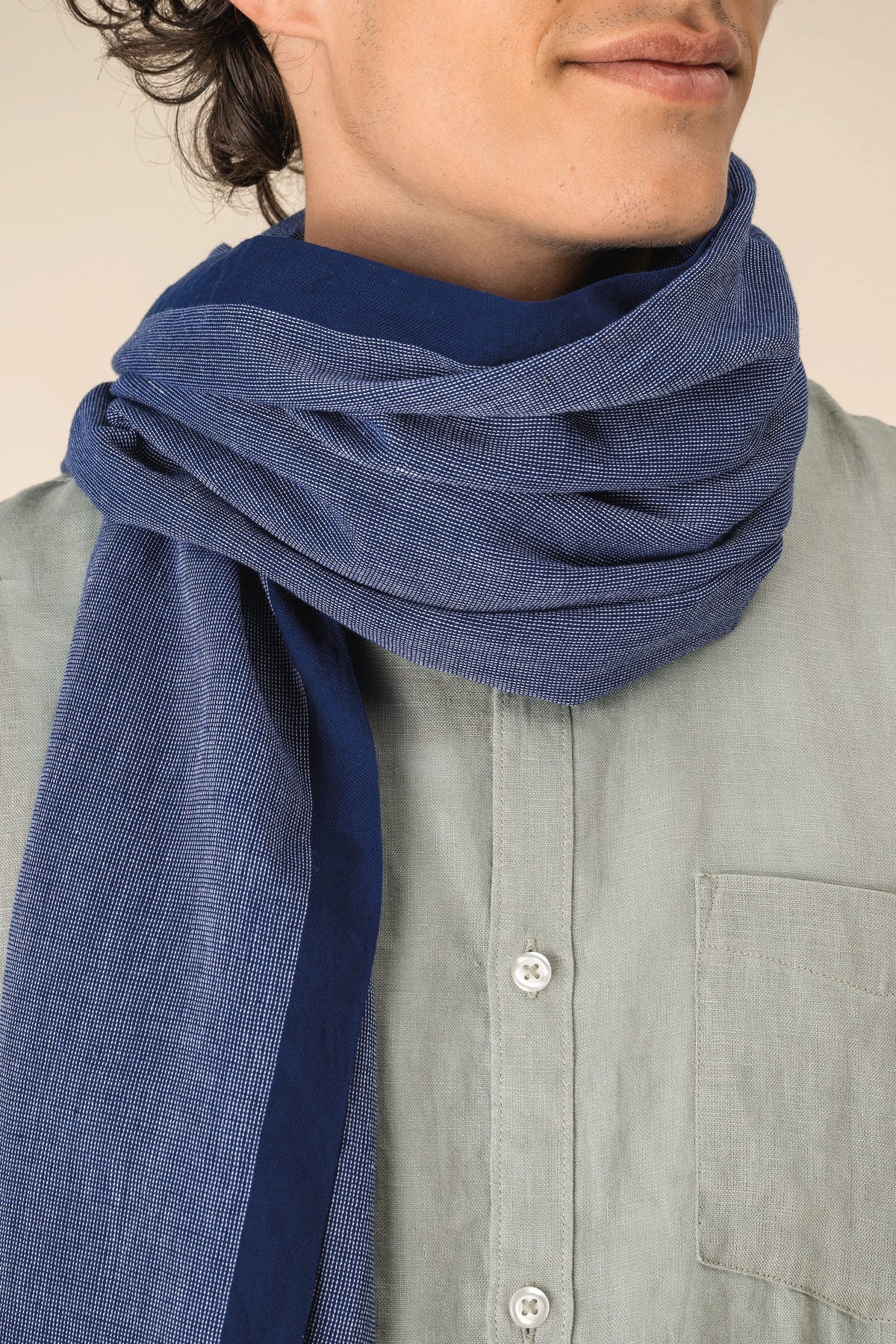 Spasso SP158 unisex tulbanddoek van chambray