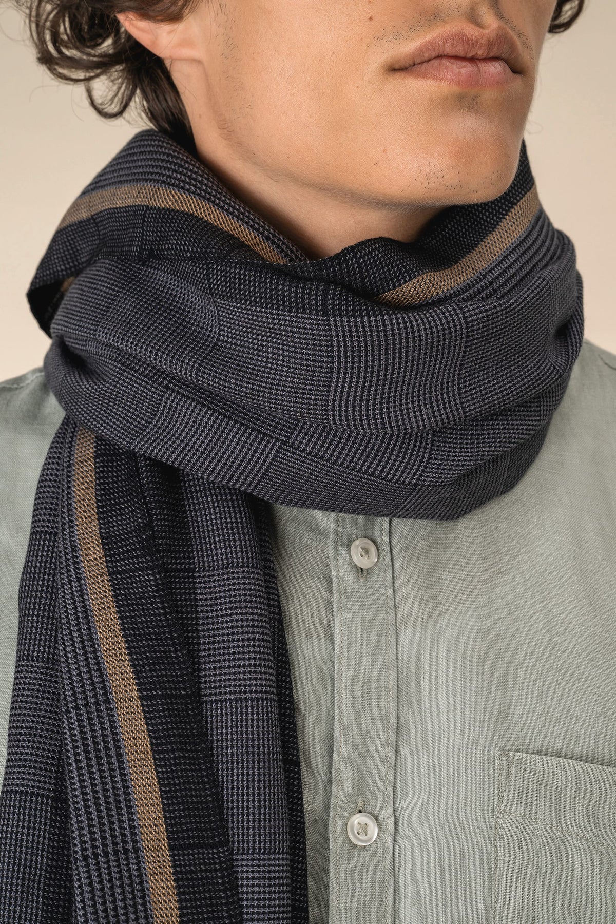 Spasso SP159 Geruite unisex tulbanddoek
